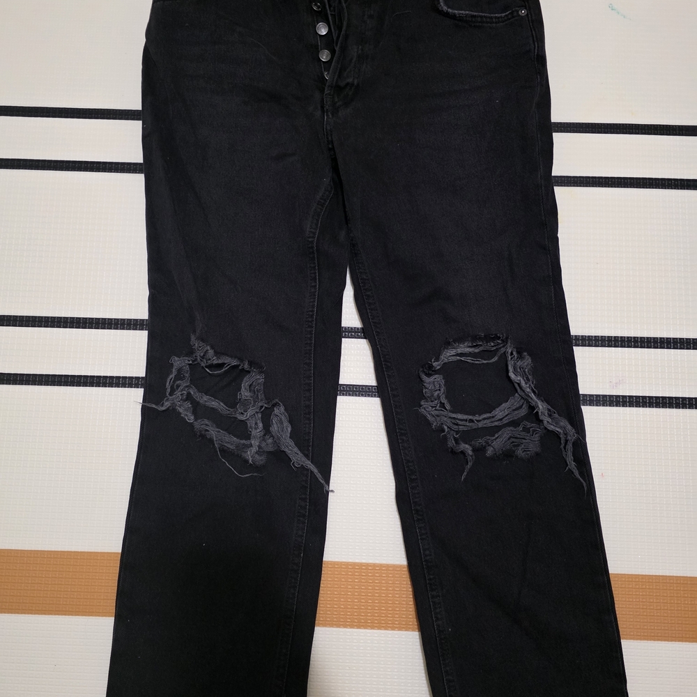 Free People Black Distressed Jeans